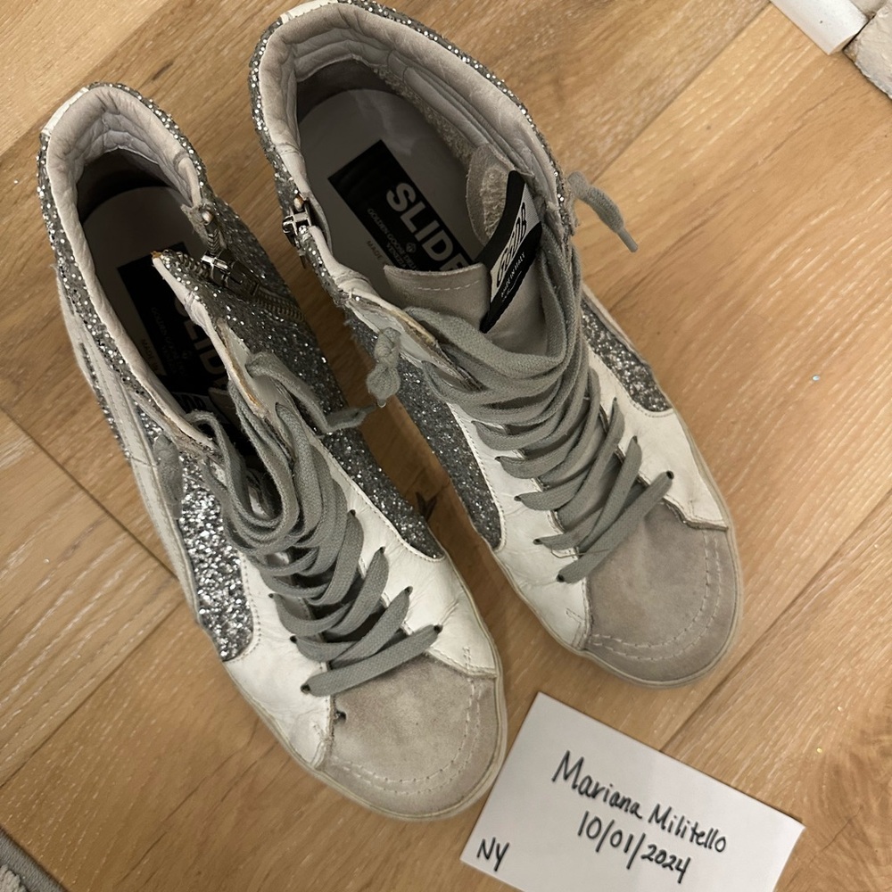 Golden Goose Women's Slide Glitter High Top Sneakers size EU40/US10 - Picture 10 of 11